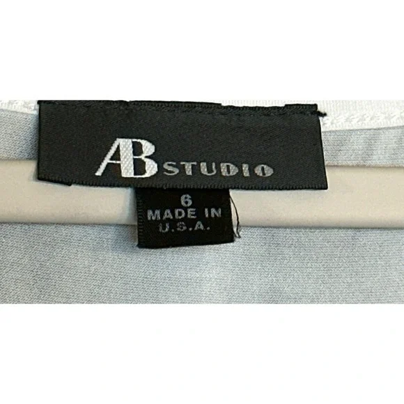 AB Studio Maxi Dress Grey Animal Print Sleeveless V-Neck Empire Waist 6 Women - Picture 5 of 5